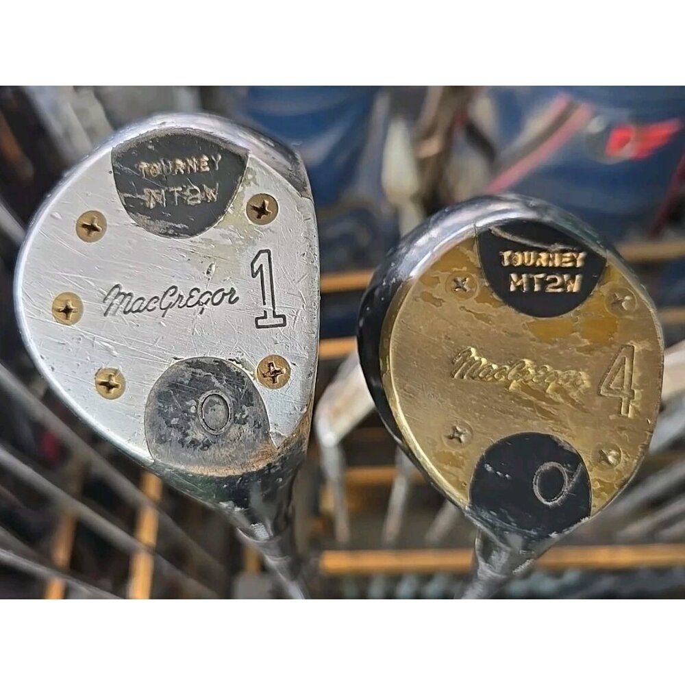 Macgregor MT2W persimmon wood set Driver 4 Wood matching #s Original Grip Steel